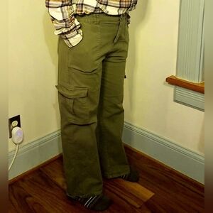 Olive High Waisted Cargo Pants